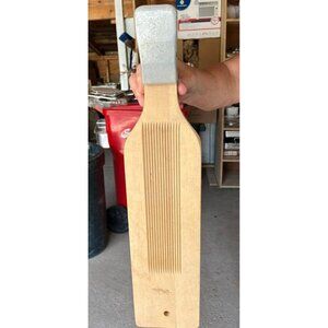 Vintage Solid Wooden Fish Scale Cleaning Board With Heavy Steel Clamp New 23"
